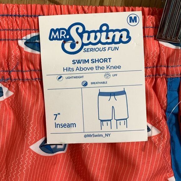 Mr. Swim Shorts Trunk Orange Rising Sailboat 7" Inseam - Picture 4 of 7